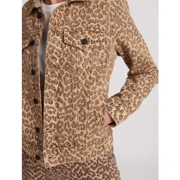 Lucky Brand Tomboy Trucker Leopard Print Jacket Size Large - Picture 2 of 8